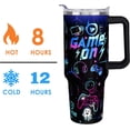 thumbnail image 5 of Cool Gamer Gifts for Men 40 oz Tumbler with Handle Straw Lid 40oz Gaming Gifts for Gamer Double Stainless Steel Insulated Cup Gamer Travel Coffee Mug Gamer Room Decor, 5 of 6