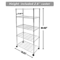 thumbnail image 3 of Heavy Duty 5-Tier Height Adjustable Metal Shelving Unit, 36'' L x 14'' W x 61.02'' H, (HKSHLF36146005CV4), 3 of 6
