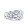 thumbnail image 3 of Three Piece Round Wedding Promise Ring CZ 925 Sterling Silver Size 8, 3 of 4