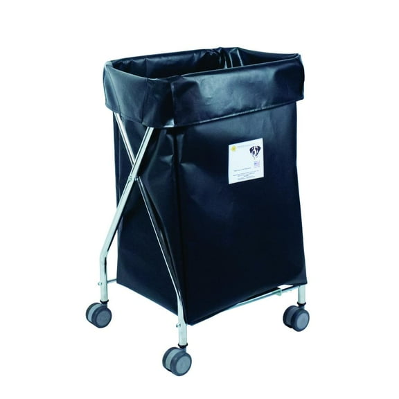 R&B Wire Products Narrow Collapsible Hamper with Black Vinyl Bag, 5 Bushel Capacity