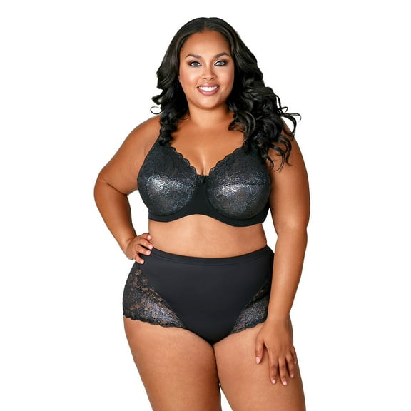 Elila Women's Plus Size Lacey Curves Underwire Bra, Full Coverage Support, Style 2311 Mermaid