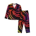 thumbnail image 1 of Balery A Bright Abstract Conjunto de Pijama con Estampado para Mujer, Conjunto de Dos Piezas con Manga Larga, Ropa de Dormir Suave con Bolsillos, Pijamas Cómodos-Small, 1 of 7