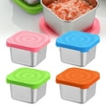 thumbnail image 1 of Snack Box Leakproof Small Food Containers With Silicone Lids Stackable Snack Pots For Kids Stainless Snack Containers Lunch Box For Kids School, 1 of 5