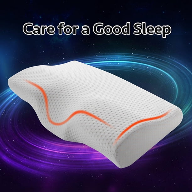 Almohada ortopédica de espuma viscoelástica de 60x35cm de rebote lento, almohadas suaves para dormir con memoria, en forma de mariposa, para relajar el cuello uterino para adultos Tan Jianjun unisex