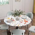 thumbnail image 5 of Elegant Spring Floral Round Tablecloth for 36-44 Inch Tables,Fitted Table Cover with Elastic Edge,Watercolor Botanical Butterfly Waterproof Outdoor Table Cloth Protector for Patio Garden Dinner, 5 of 9