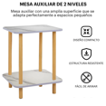 thumbnail image 3 of Mesa Centro Minimalista Madera Lateral Doble Repisa 40cm Malubero Blanco, 3 of 5