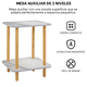 thumbnail image 3 of Mesa Centro Minimalista Madera Lateral Doble Repisa 40cm Malubero Blanco, 3 of 5