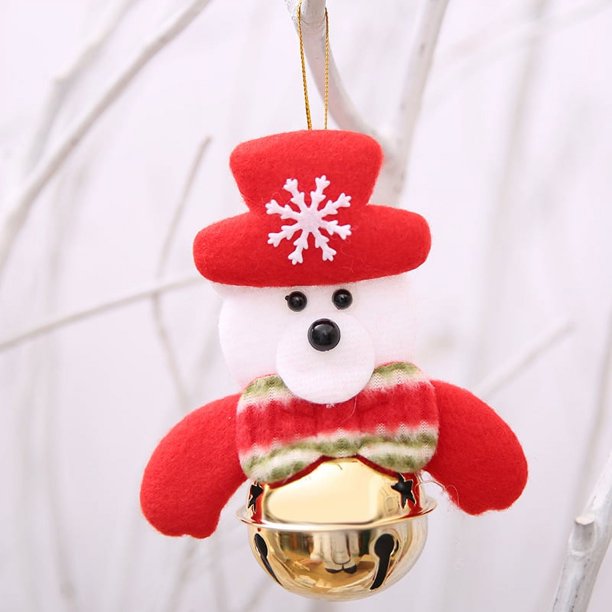 Merry Christmas Ornament Jingle Bells Dolls Christmas Tree Decoration Pendants DIY Crafts Handwork Accessories Kids Gifts 2021