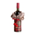 thumbnail image 1 of Widget Cubierta navideña para botella de vino, bonita ropa de botella de vino de piel sintética para fiestas navideñas, festivales, decoraciones para cena Irfora Widget, 1 of 7