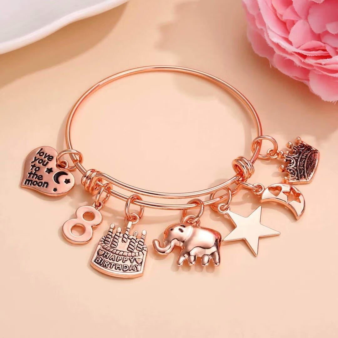 AUNOOL Birthday Gifts for 19 Year Old Girl 19th Birthday Gifts Charm  Bracelets for Teen Girls Daughter 19th Birthday Gifts for Girls