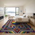 thumbnail image 3 of ODIKA Bold Border Motif Lgbt Welcome Interlocking Doormat Striped Door Playful Foldable Easy Care for Master Suite, California King, Under Bed, 3 of 7