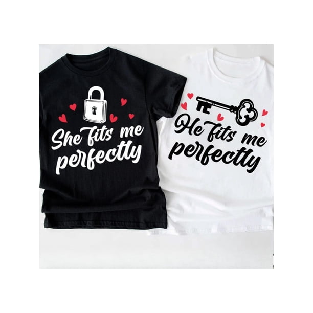 Couples Valentine's Day T-Shirt, His and Hers Shirt, Mr and Mrs Shirt, Wedding Gift, Just Married T-Camisetas para mujer, lindas camisetas con estampado gráfico, de manga corta, estilo casual, para ve
