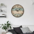 thumbnail image 4 of Reloj de pared decorativo de silencioso que no hace tictac Relojes de pared con pis de pared rústicos vintage A perfecl Reloj de pared, 4 of 7
