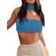 thumbnail image 3 of Txlixc Blusa tubular de verano para mujeres, de punto de color sólido Txlixc moda, 3 of 6