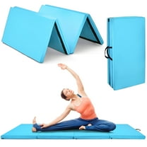 Costway 4'x8'x2'' Gymnastics Mat Thick Folding Panel Aerobics Exercise Gym Fitness Blue
