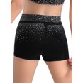 thumbnail image 4 of Zaldita Kids Girls Shiny Rhinestones Gymnastics Dance Shorts Vfront Stretch Figure Skating Training Bottoms Black 10, 4 of 5