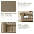 thumbnail image 6 of Noodeniya Chesterfield Sofa with Rolled Arms, Upholstered Sofa Padded Seat, Button Tufted Sofa with Nailhead Trim and Backrest, Faux Leather Couch, Khaki, 6 of 13