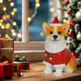 thumbnail image 2 of Christmas Dog Figurine Cute Resin Puppy Statue with Santa Hat Funny Animal Sculpture for Dog Lovers Christmas Home Tabletop Decoration, 2 of 9