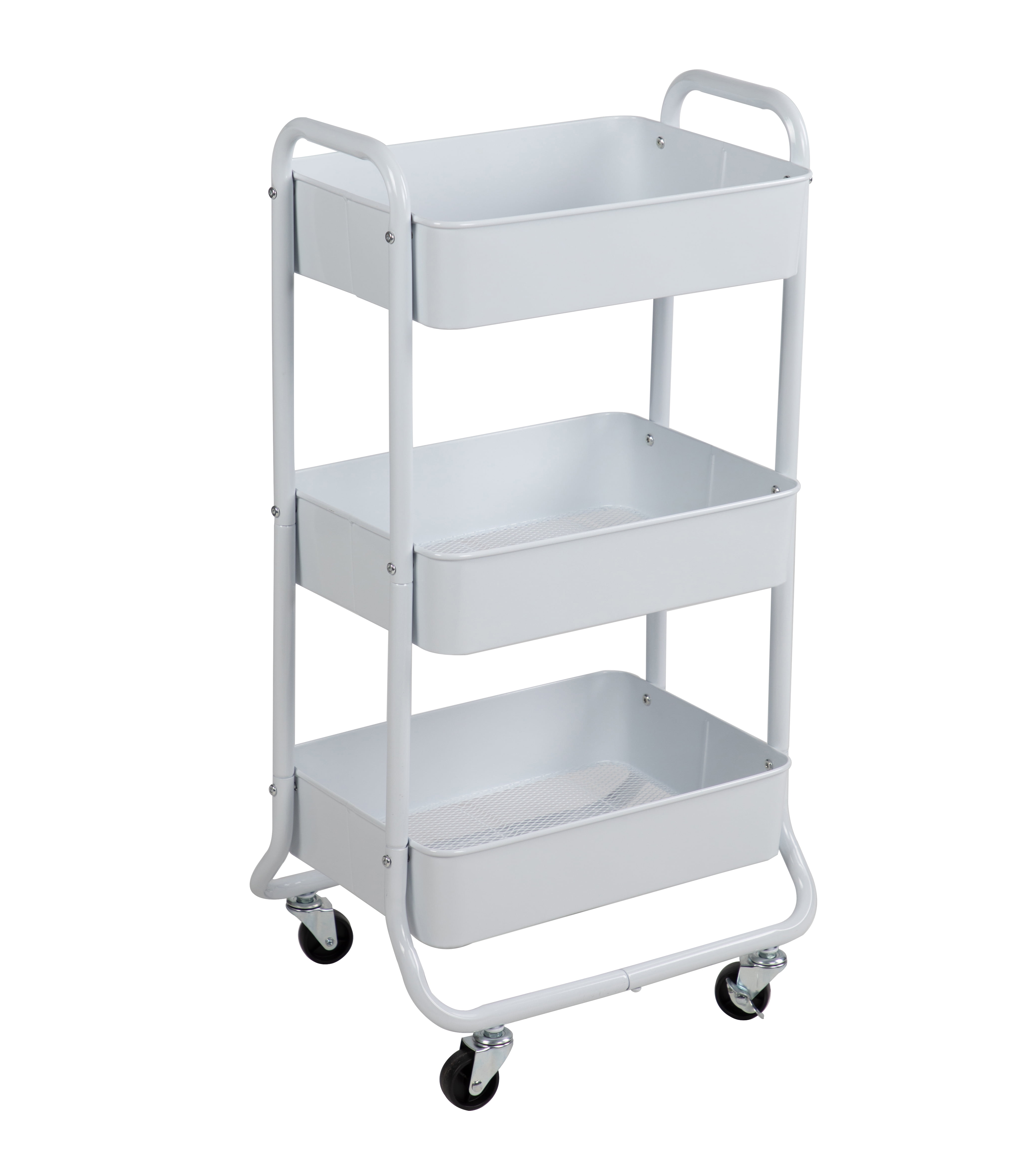 Mainstays Metal Frame Laundry Basket Sorter, 3-Tier, Arctic White