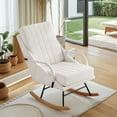 thumbnail image 3 of VECELO Nursery Rocking Chair with High Backrest, Teddy Upholstered Comfortable Rocker with Padded Seat for Living Room, Bedroom, White, 3 of 9