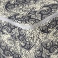 thumbnail image 4 of Halloween Rectangle Pouf, Bat Zentangle Horror Bats Spider Nets Repetitive Monochrome Print, Under Desk Foot Stool for Living Room Office Ottoman with Cover, 25", Dark Night Blue Cream, by Ambesonne, 4 of 4