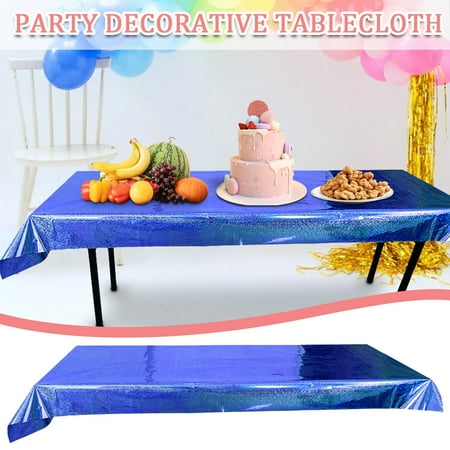 

〖TOTO〗Home Decor Event Party Foil Wavy Striped Tablecloth Party Holiday Tablecloth Tabletop Decoration Cloth