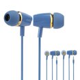 thumbnail image 4 of 3 piezas de auriculares intraauriculares con subwoofer controlados por cable de 3,5 mm con cable para teléfono móvil y ordenador (azul), 4 of 12