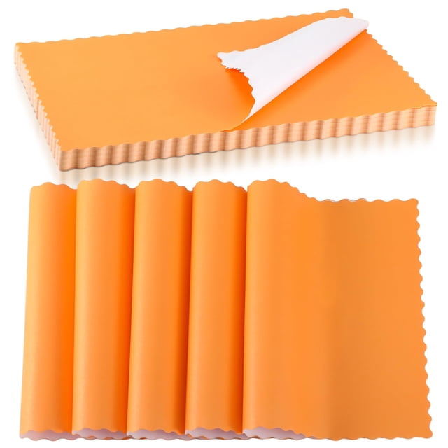Manteles individuales de papel desechables Uiifan, 200 unidades, 25,4 x 35,56 cm (naranja)