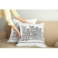 thumbnail image 2 of Ambesonne Modern Throw Pillow Cover 2 Pack, Sketchy Cartoon Drawing Art, 18", White and Black, 2 of 7
