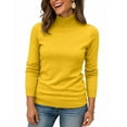 thumbnail image 6 of Turtleneck Sweaters for Women Long Sleeve Knitted Pullover Tops Casual Soft Slim Fit Lightweight 2025 Basic Outfits Yellow L, 6 of 6
