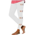 thumbnail image 5 of Feancey Leggings for Women Valentines Day Print Tights Tummy Control Sport High Waisted Yoga Pants Heart Letter Graphic Stretchy Running Workout Pant White L, 5 of 7