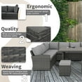 thumbnail image 3 of AECOJOY Patio Furniture Set, 7-Piece Rattan Wicker Sectional Sofa Couch, Outdoor Dining Conversation Set in Gray, 3 of 9