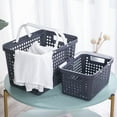 thumbnail image 5 of Xechzx Shower Basket Small Basket with Handle Plastic Portable Storage Organizer Cleaning Caddy for Bathroom Thickened Drainage Toiletry Bag Bin (1Pc 10.6"x5.7"x7.7"), 5 of 7