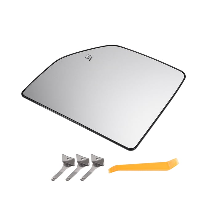 Reemplazo de vidrio de espejo retrovisor del lado izquierdo del conductor Unique Bargains, vidrio blanco calefaccionado con respaldo, se adapta a Ford F150 F250