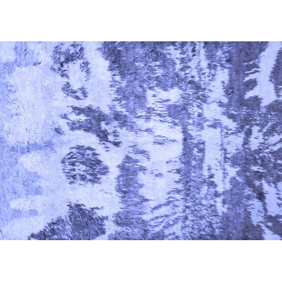 Ahgly Company Machine Washable Indoor Rectangle Abstract Blue Contemporary Area Rugs, 3' x 5'