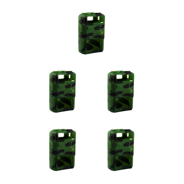 bedienty Étui de Protection en Silicone pour Talkie-Walkie, Pochette pour Radio Bidirectionnelle, Vert, 5 Pcs
