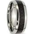 thumbnail image 4 of Titanium Polished With Black Carbon Fiber Inlay 8mm Band (Size 6) Made In China tb178-6, 4 of 5