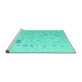 thumbnail image 2 of Ahgly Company Machine Washable Indoor Square Oriental Turquoise Blue Traditional Area Rugs, 7' Square, 2 of 4