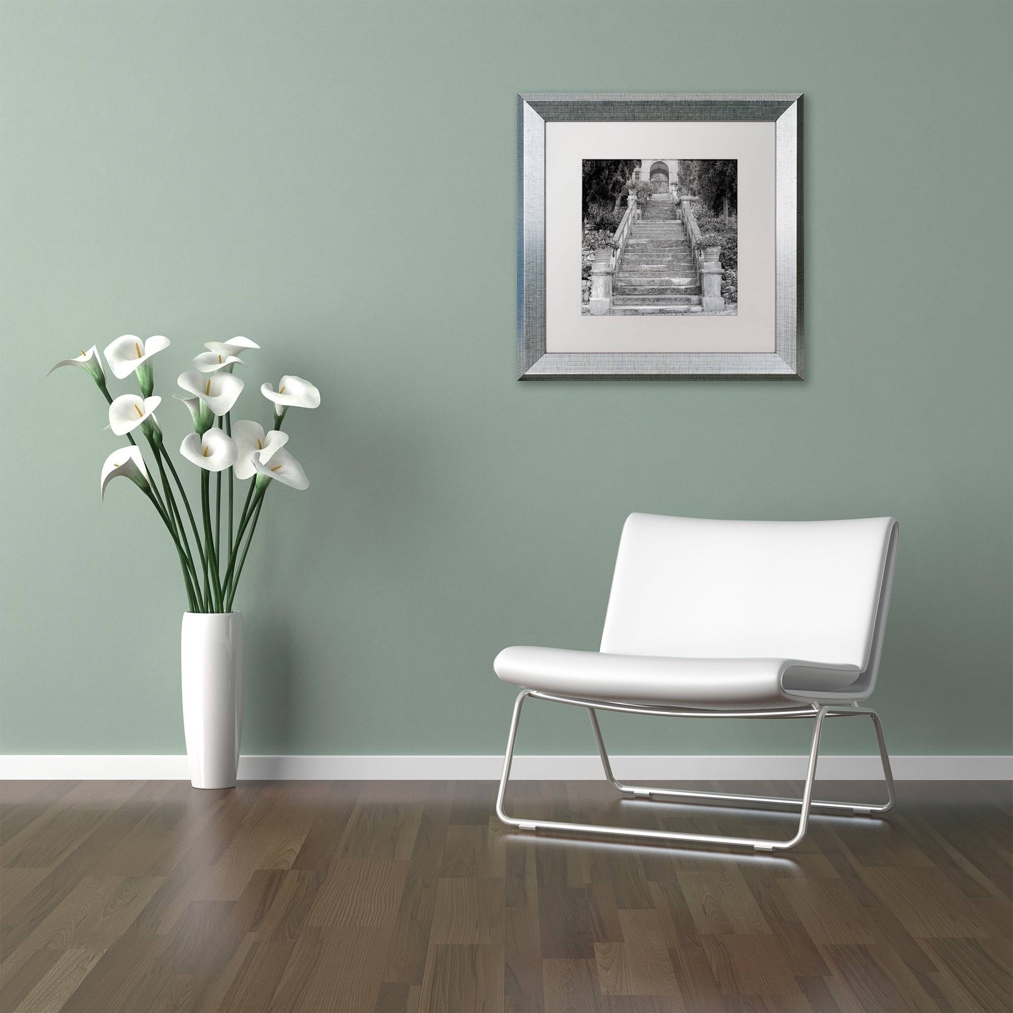 Trademark Fine Art "Liguria II" Canvas Art by Alan Blaustein, White Matte, Silver Frame