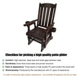 thumbnail image 5 of Fortune Candy Wood Patio Glider with High Back and Deep Contoured Seat for 1 Person, for Outdoor Patio Garden Deep, Brown, 5 of 11