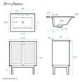 thumbnail image 2 of Classe 24 in. Brown Oak Bathroom Vanity With White, 3-Hole Ceramic Sink Top, 2 of 8