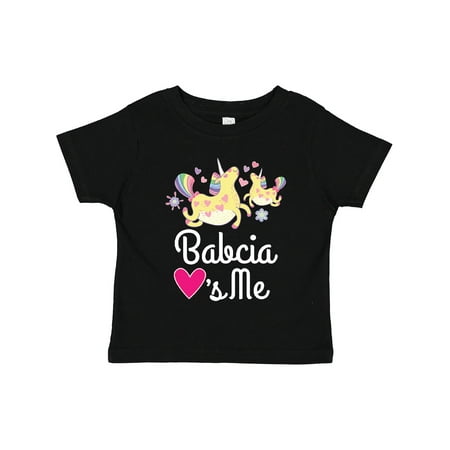 

Inktastic Babcia Grandma Loves Me Girls Unicorn Gift Toddler Toddler Girl T-Shirt