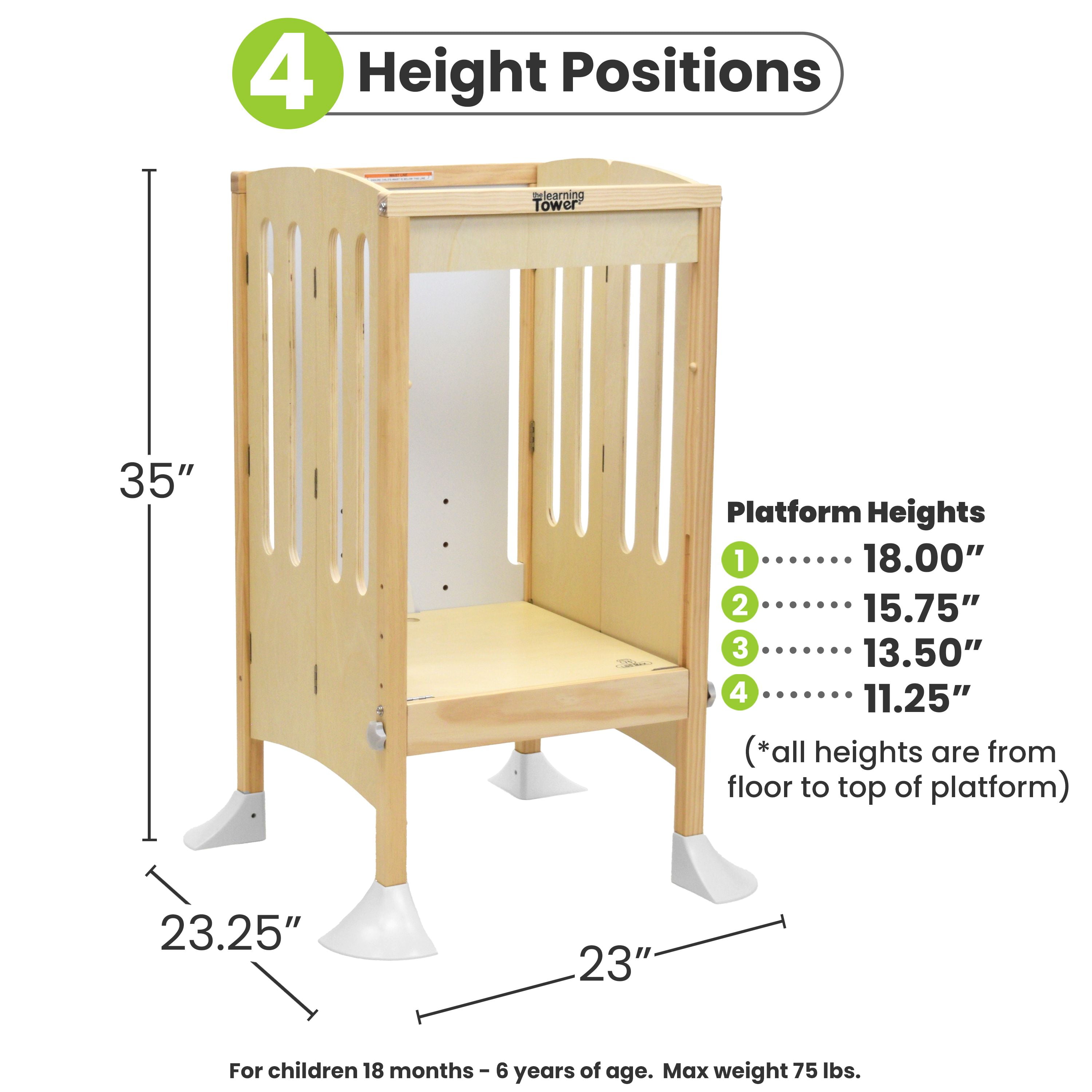Little Partners Grow N Stow Folding Learning Tower®/Toddler Tower, Step Stool for Kids, 18m-6yrs - Natural