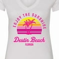 thumbnail image 4 of Inktastic Summer Enjoy the Sunshine Destin Beach Florida in Pink Women's V-Neck T-Shirt, 4 of 5