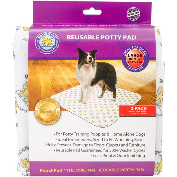Reusable Absorbent Potty Pad, Large, 30" x 32", 2pk, White