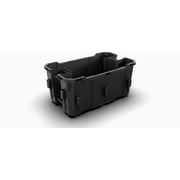 Hyper Tough Hyper Stack Interlocking Storage Crate, Black, Stackable Plastic Organizer