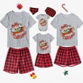 thumbnail image 1 of Pijama familiar a juego de Navidad, Conjunto de pijama corto gris de Feliz Navidad, Dachshund, 1 of 3