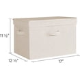 thumbnail image 2 of Contenedores de almacenamiento de tela con tapa, cajas de almacenamiento decorativas para estantes, cesta organizadora apilable con asas, paquete de 2, 2 of 4