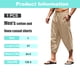 thumbnail image 2 of Pantalones capri de lino para hombre, ligeros, sueltos, 3/4, pantalones cortos con cordón elástico en la cintura, pantalones casuales de yoga para la playa, 2 of 5