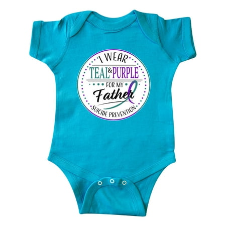 

Inktastic Suicide Prevention- I Wear Teal and Purple for My Father Gift Baby Boy or Baby Girl Bodysuit